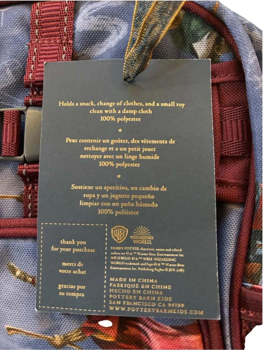 NWT Pottery Barn Kids Harry Potter Quidditch Pre-K Mini Backpack